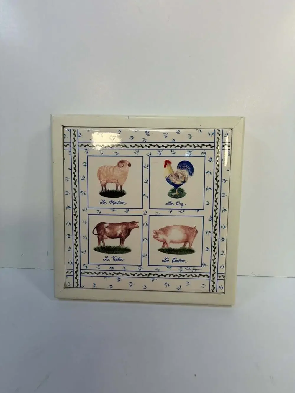 Linda Grayson Farm Animal Decorative Ceramic Tile Wall Art